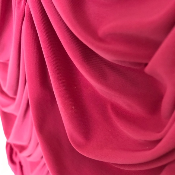 Rare Y2K Seduction Ruched Spaghetti Strap Top S Fit Ruffle Hem Magenta Pink - Picture 11 of 14